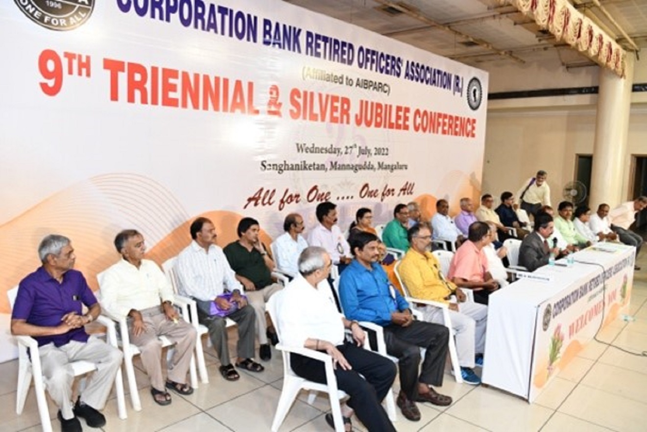 NEW CENTRAL COMMITTEE OFFICE BEARERS FOR 2022-2025(Eletion officers, Sri John Dsouza and Sri PP Suvarna also  seen on the Dais)